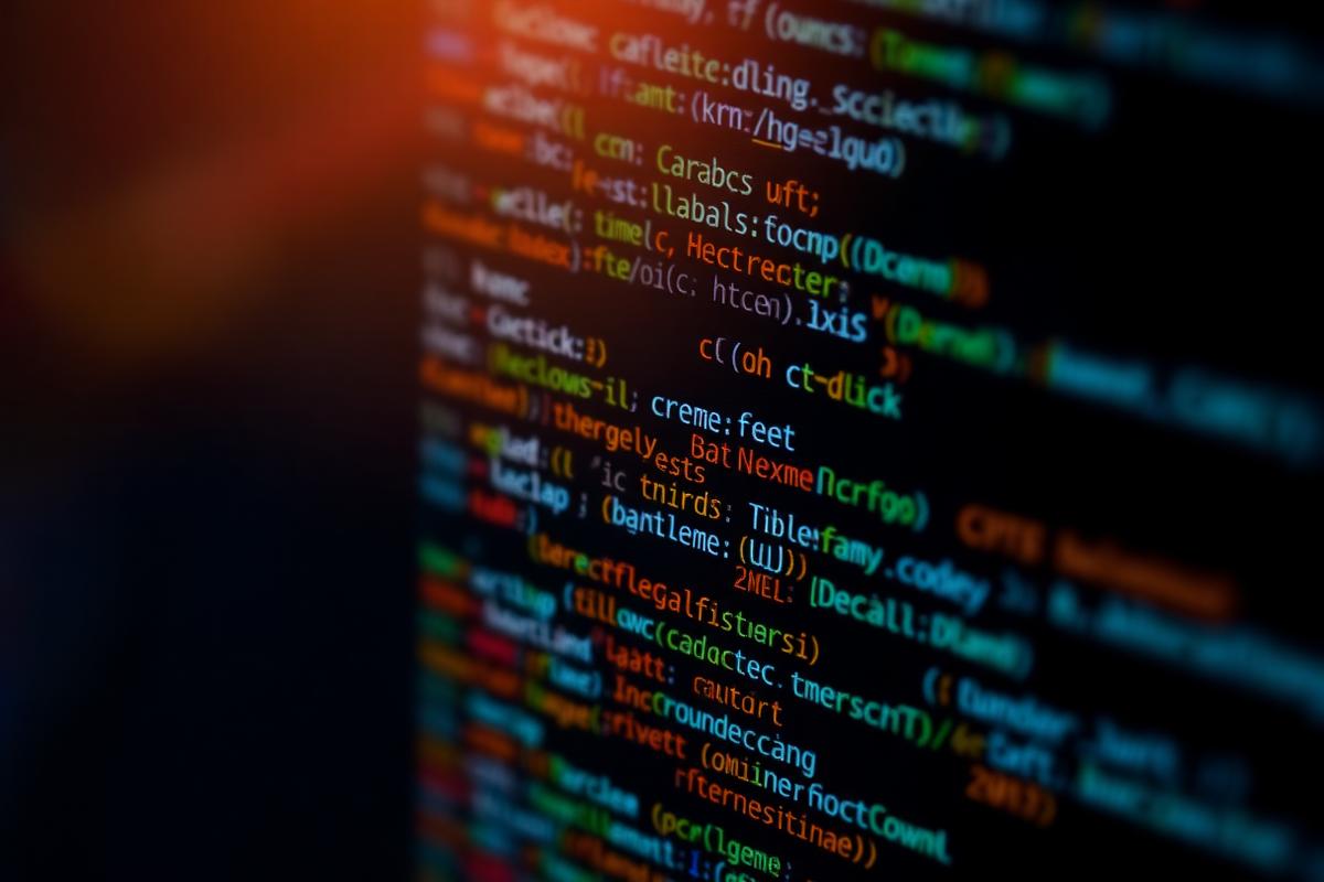 Source code on display